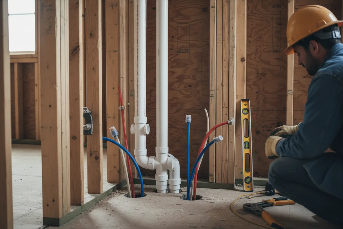 Drain and supply rough-in during Toilet Repair and Installation in Chinook