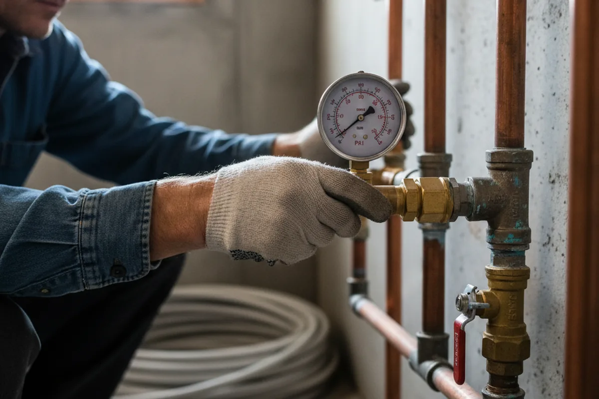 Pressure testing a repaired line during Water Line Repair in Chinook