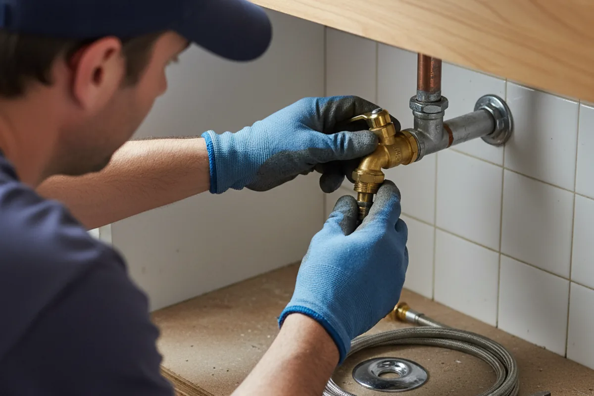 Shutoff valve and fitting work during Faucet and Fixture Repair in Chinook